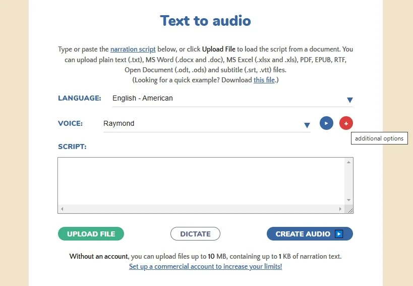 Narakeet AI voice generator