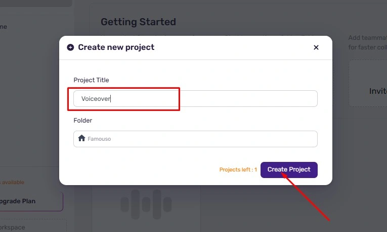 Step#2.1 Give an project name