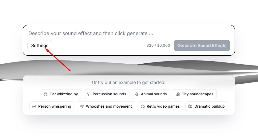 ElevenLabs text-to-sound effect generator