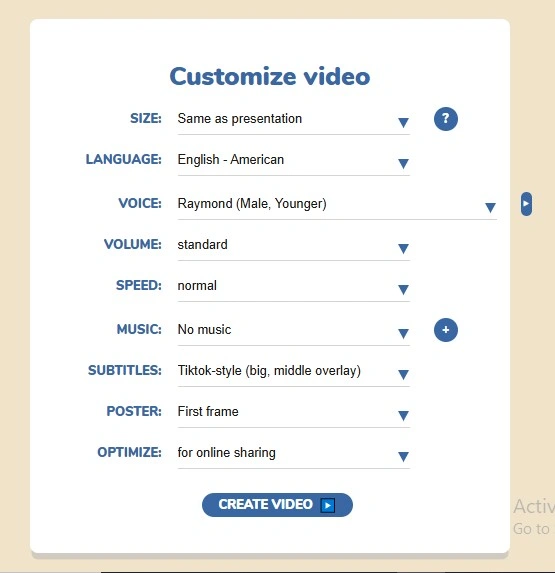customize the video